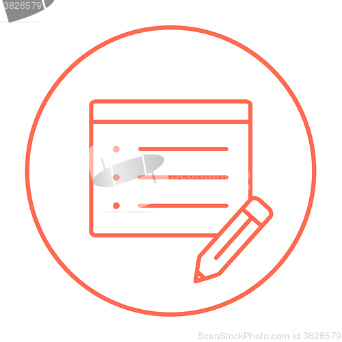 Image of Taking note line icon.