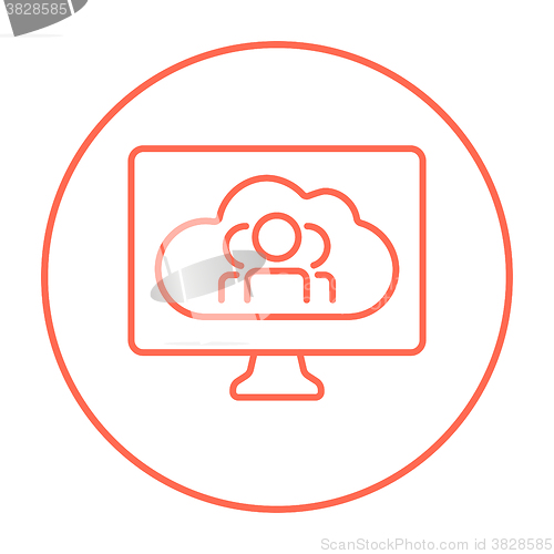 Image of Cloud computing line icon.