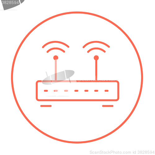 Image of Wireless router line icon.