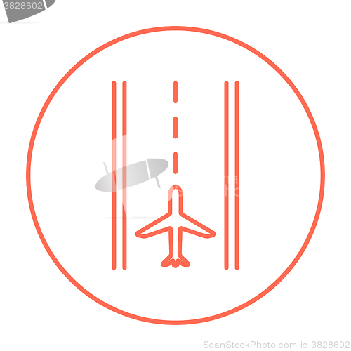 Image of Airport runway line icon.