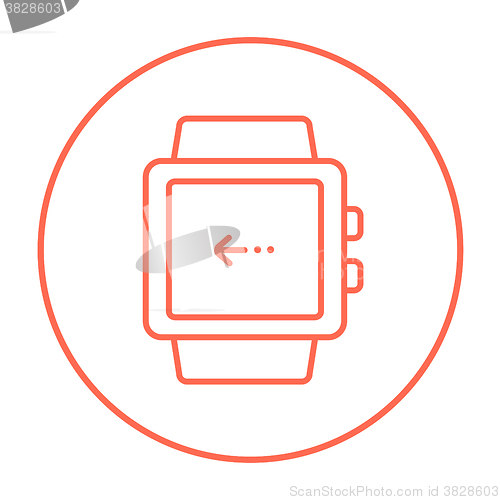 Image of Smartwatch line icon.