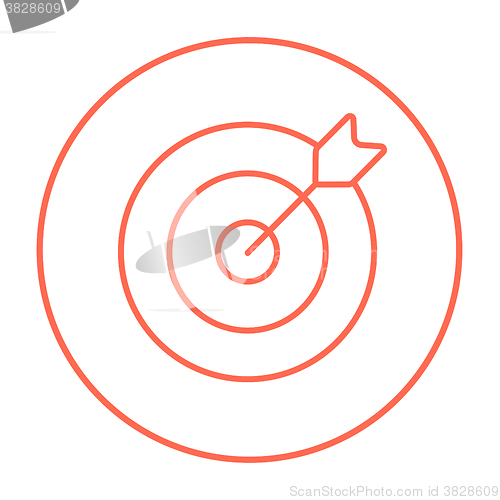 Image of Target board and arrow line icon.