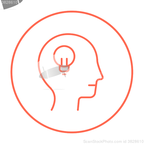 Image of Human head with idea line icon.