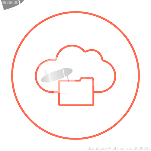 Image of Cloud computing line icon.