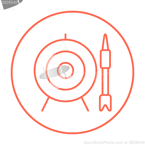 Image of Target board and arrow line icon.