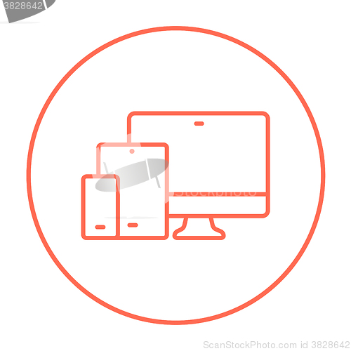 Image of Responsive web design line icon.