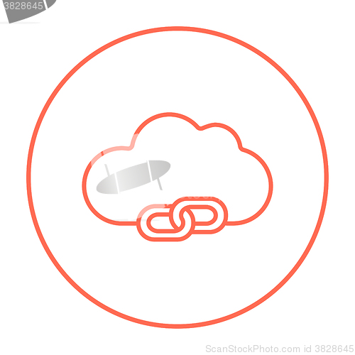 Image of Cloud computing line icon.