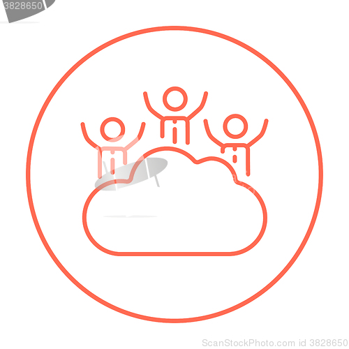 Image of Cloud computing line icon.