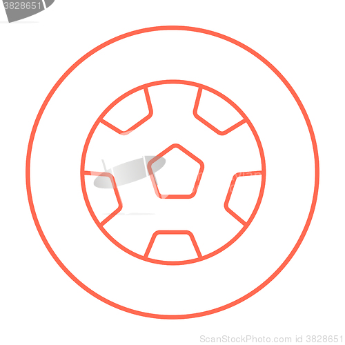 Image of Soccer ball line icon.