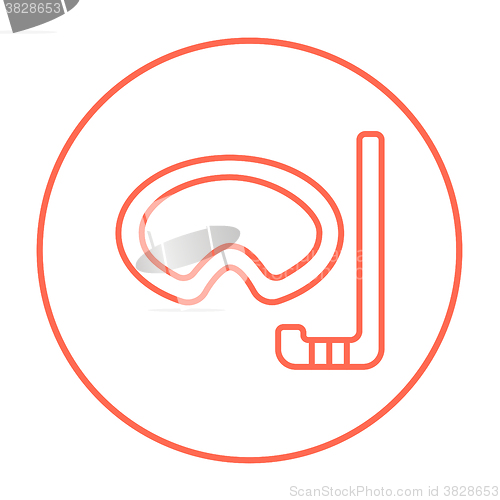 Image of Mask and snorkel line icon.