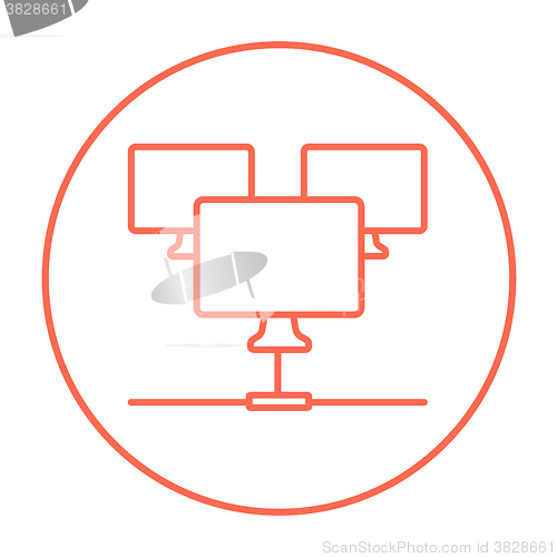 Image of Computer network line icon.