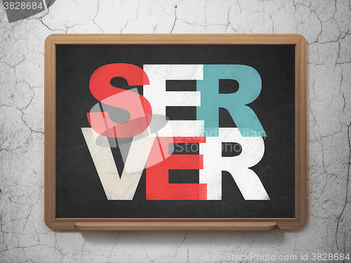 Image of Web design concept: Server on School Board background