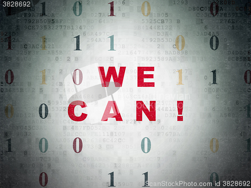 Image of Finance concept: We Can! on Digital Paper background