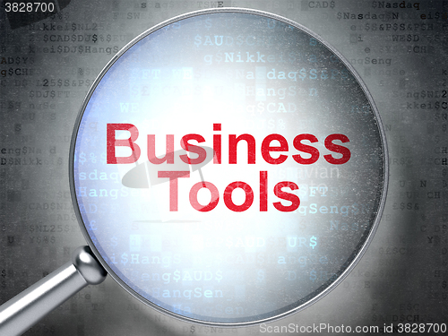 Image of Business concept: Business Tools with optical glass