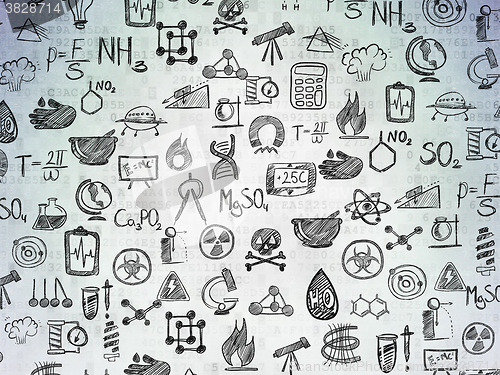 Image of Digital background: Digital Paper with  Hand Drawn Science Icons
