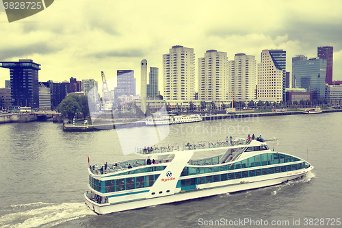 Image of ROTTERDAM, THE NETHERLANDS - 18 AUGUST: View from Erasmus bridge