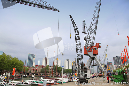 Image of ROTTERDAM, THE NETHERLANDS - 18 AUGUST: People around Maritime M