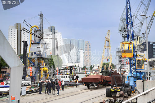 Image of ROTTERDAM, THE NETHERLANDS - 18 AUGUST: People around Maritime M