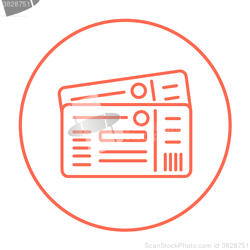 Image of Tickets line icon.