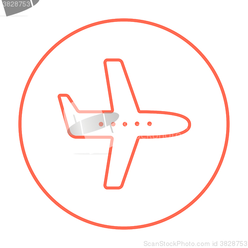 Image of Flying airplane line icon.