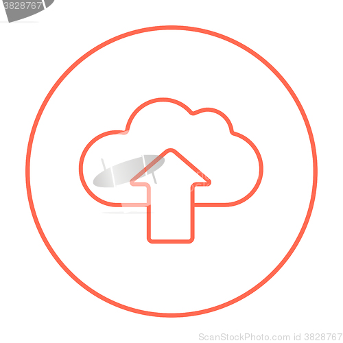 Image of Cloud with arrow up line icon.