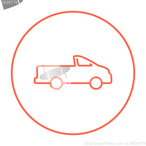 Image of Pick up truck line icon.