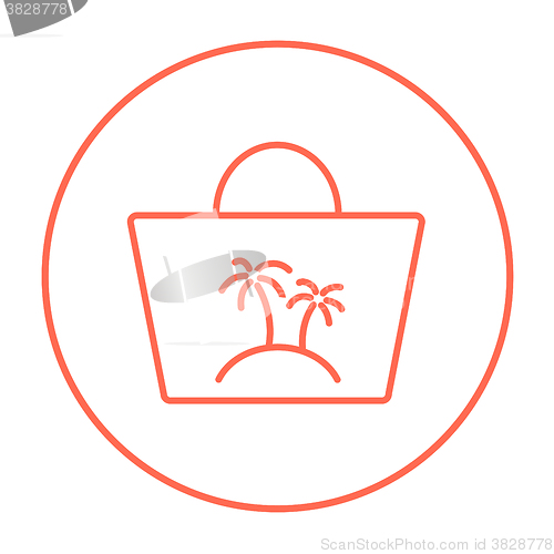 Image of Beach bag line icon.