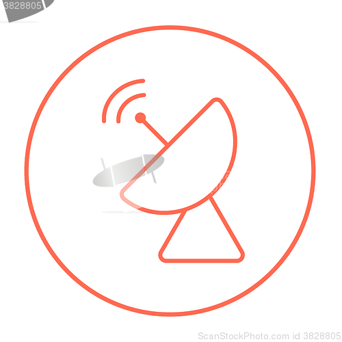 Image of Radar satellite dish line icon.