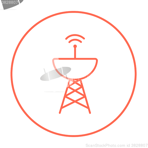 Image of Radar satellite dish line icon.