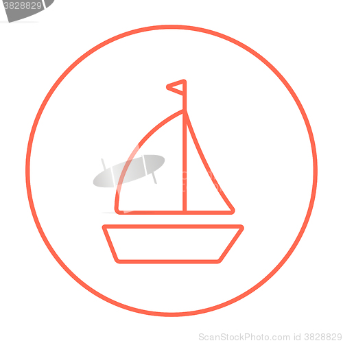 Image of Sailboat line icon.