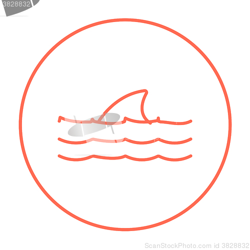 Image of Dorsal shark fin above water line icon.