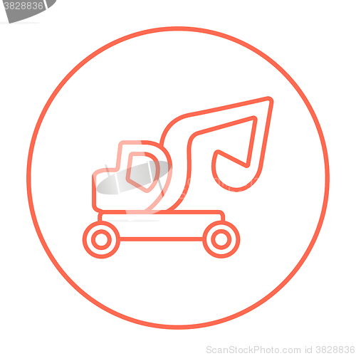 Image of Excavator truck line icon.