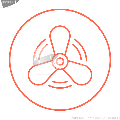 Image of Boat propeller line icon.