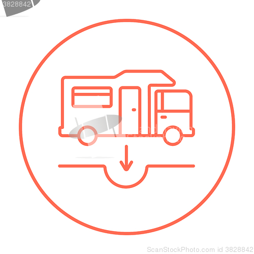 Image of Motorhome and sump line icon.