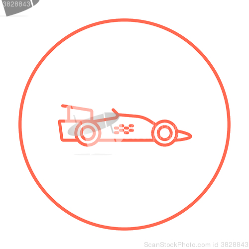 Image of Race car line icon.