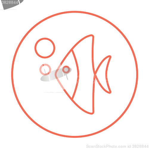 Image of Fish under water line icon.