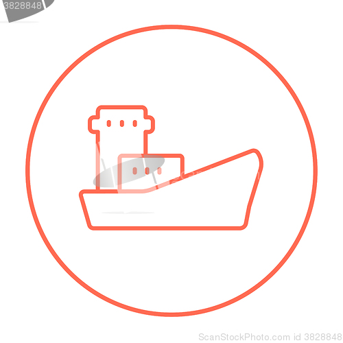 Image of Cargo container ship line icon.