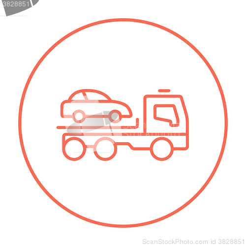 Image of Car towing truck line icon.