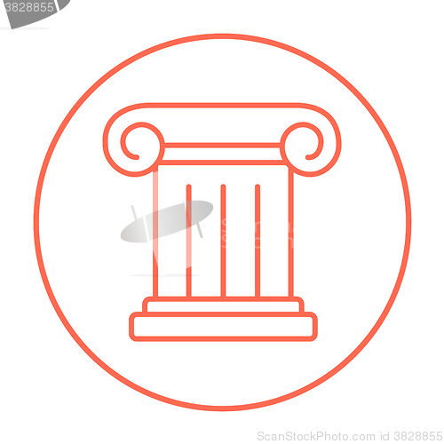 Image of Ancient column line icon.