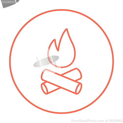 Image of Campfire line icon.