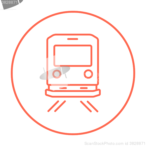 Image of Back view of train line icon.