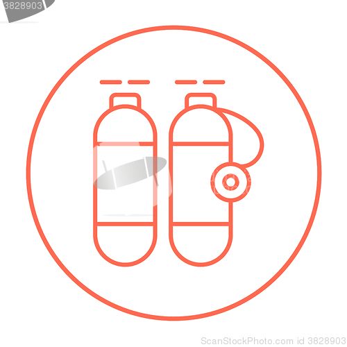 Image of Oxygen tank line icon.