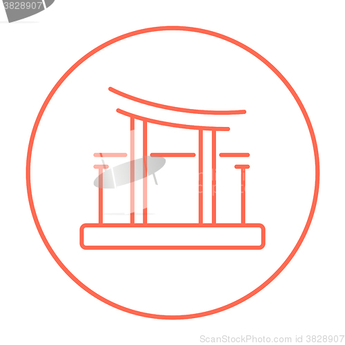 Image of Torii gate line icon.