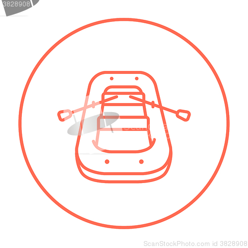 Image of Inflatable boat line icon.