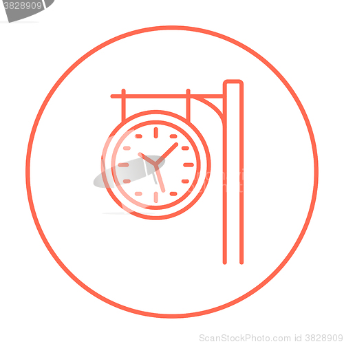 Image of Train station clock line icon.