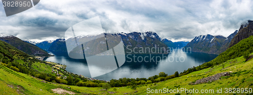 Image of Beautiful Nature Norway Stegastein Lookout.