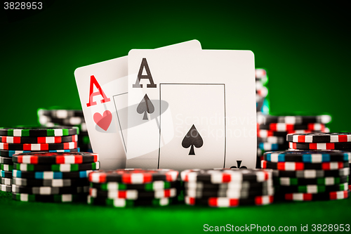 Image of chips and two aces