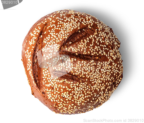 Image of Rye bread with sesame seeds top view