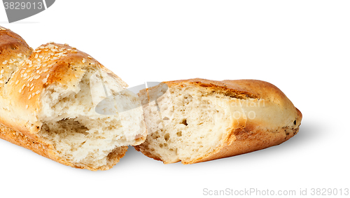 Image of Two fresh French baguette piece