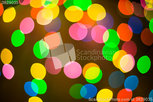 Image of Circular bokeh background of Christmaslight